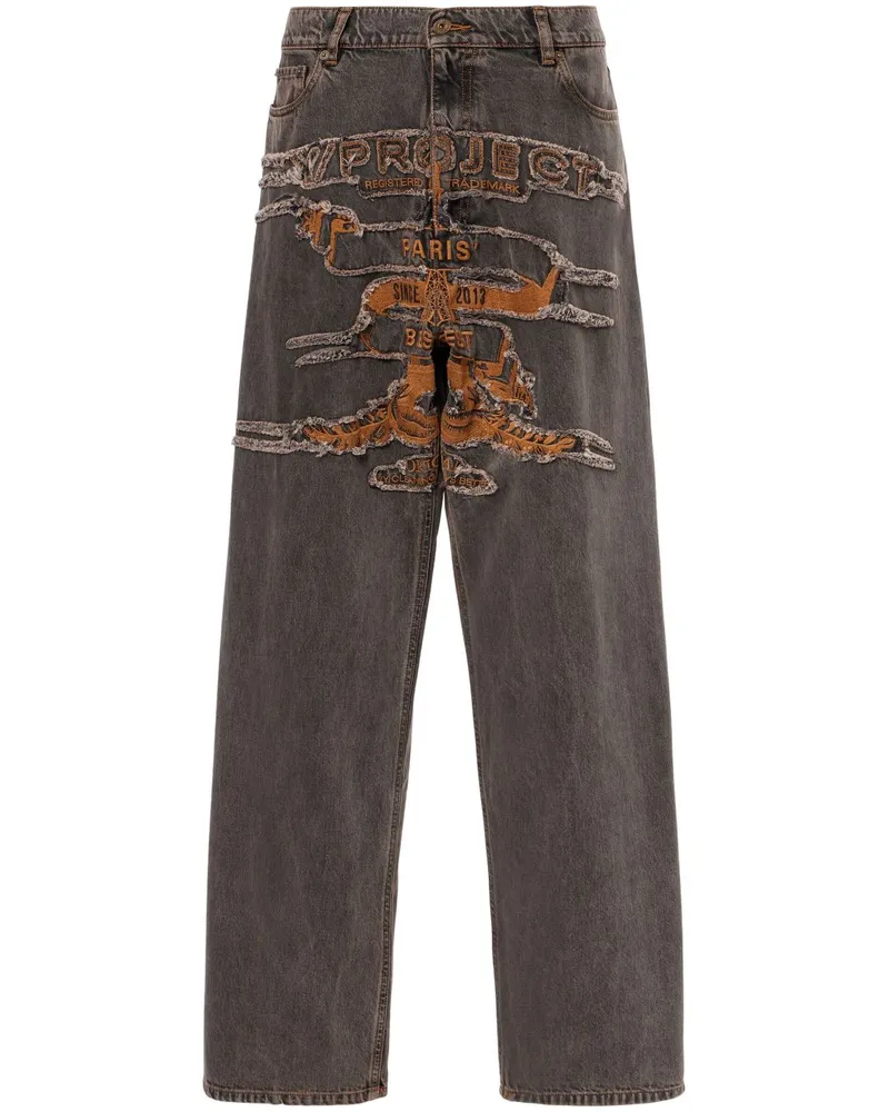 Y/PROJECT Gerade Jeans im Distressed-Look - Grau Grau
