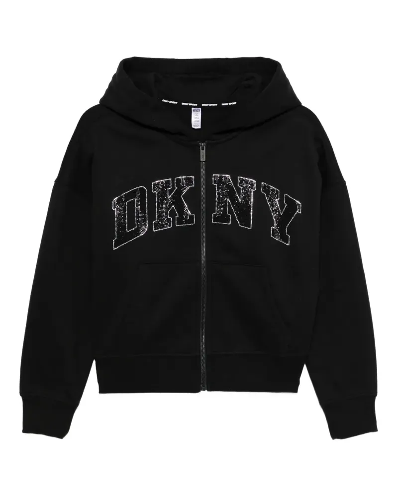 DKNY Kapuzenjacke mit Strass - Schwarz Schwarz