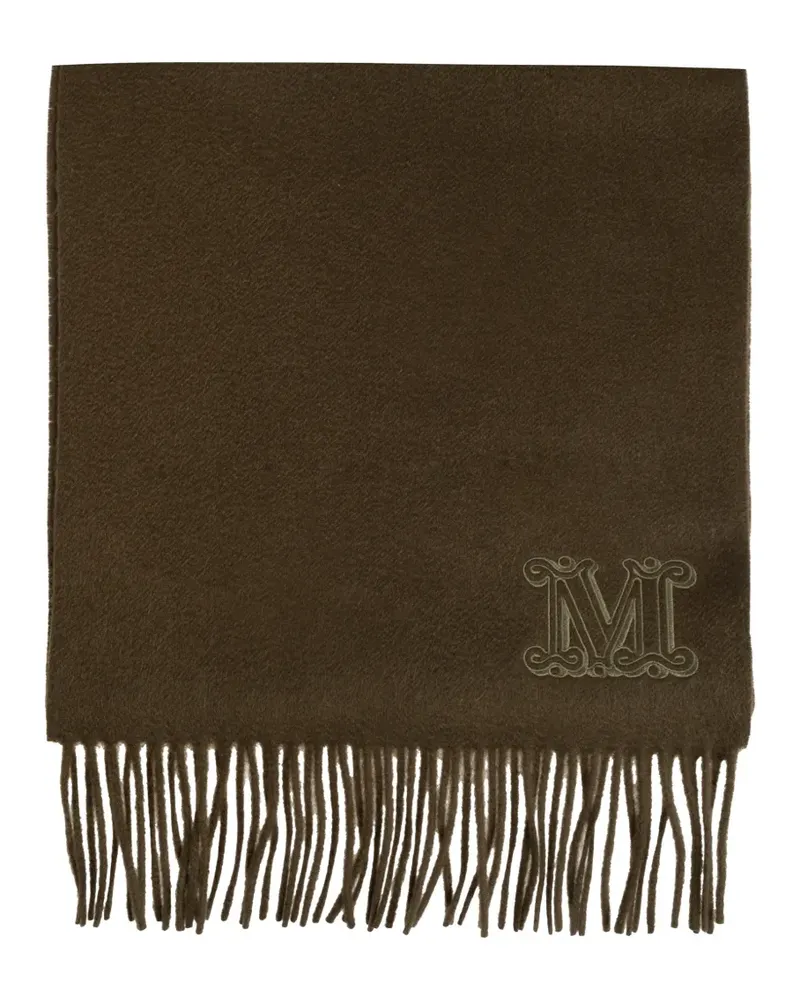Max Mara Schal mit Logo-Stickerei - Grün Grün