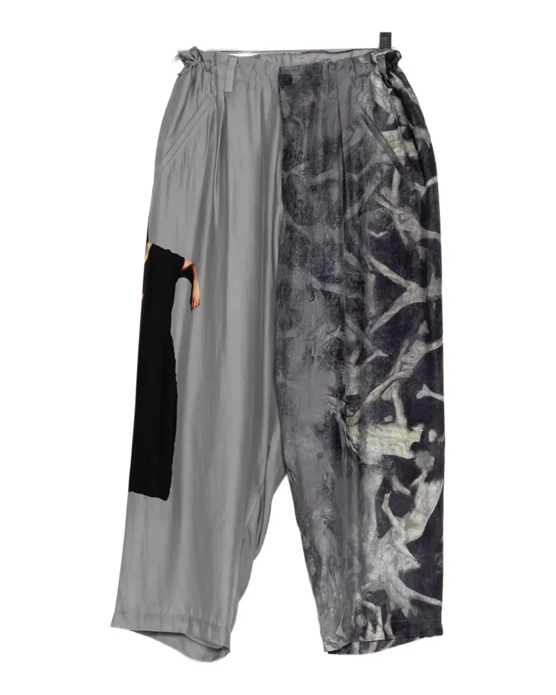 Yohji Yamamoto Unbalanced Tuck Hose - Grau Grau