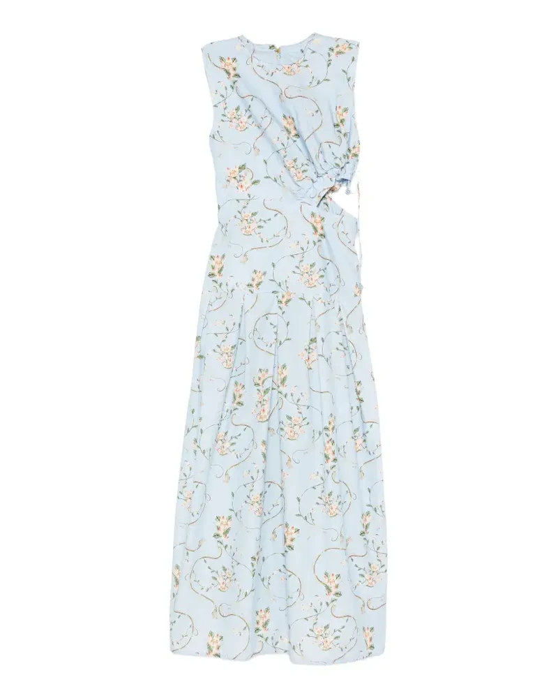 AGUA BENDITA Otono floral-print cut-out maxi dress - Blau Blau