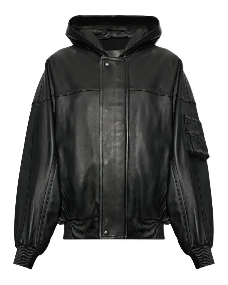 Balenciaga hooded leather jacket - Schwarz Schwarz