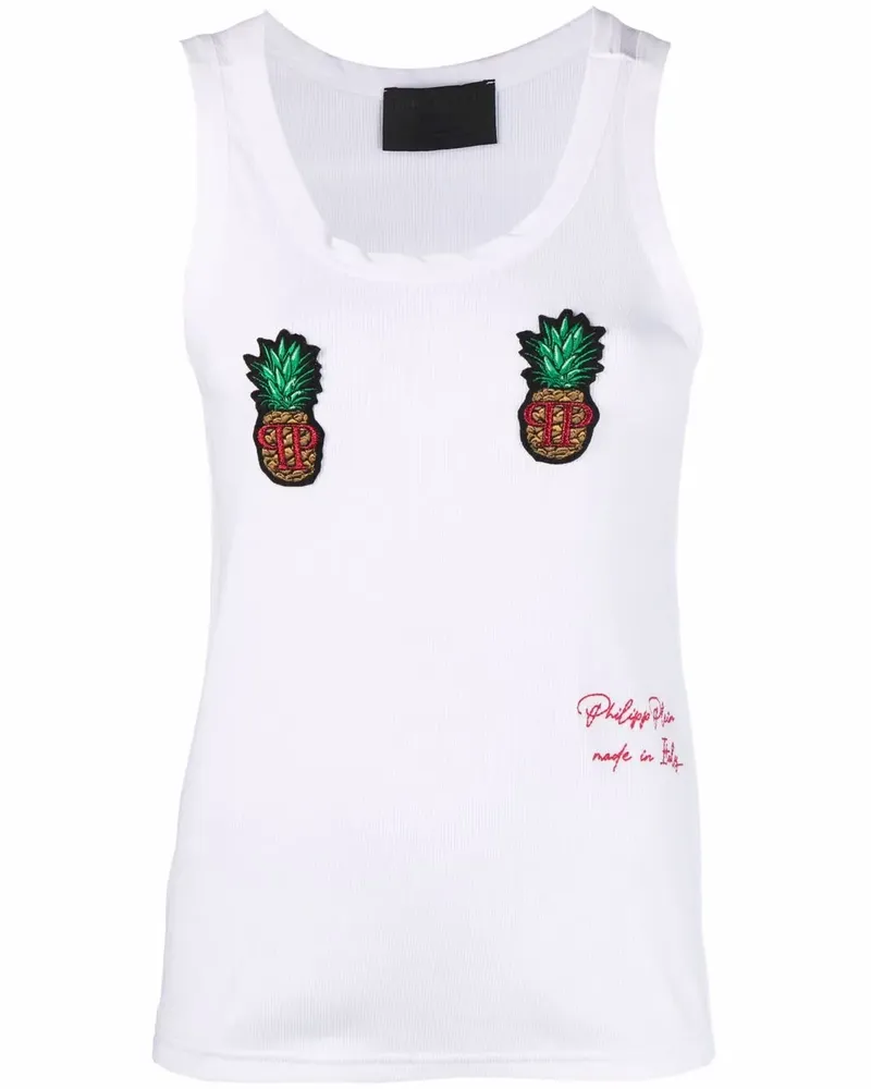 Philipp Plein Top mit Ananas - Weiß Weiß