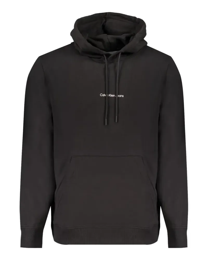 Calvin Klein logo-print graphic-print hoodie - Schwarz Schwarz