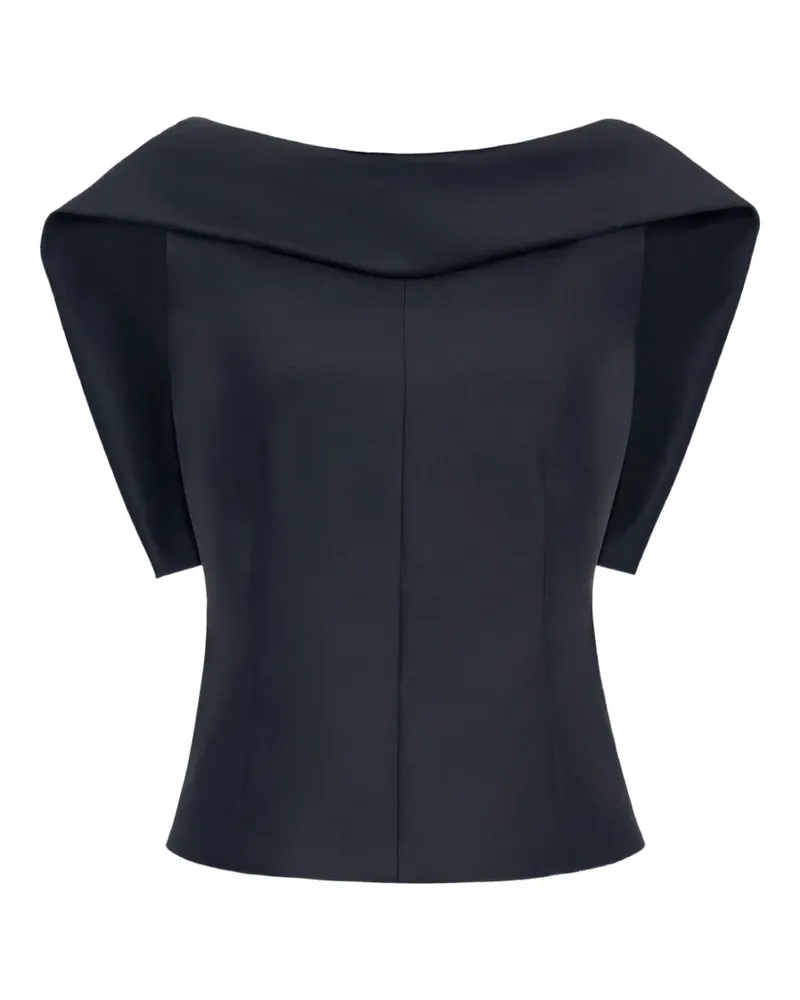 Adam Lippes Fio Bluse mit Falten - Schwarz Schwarz