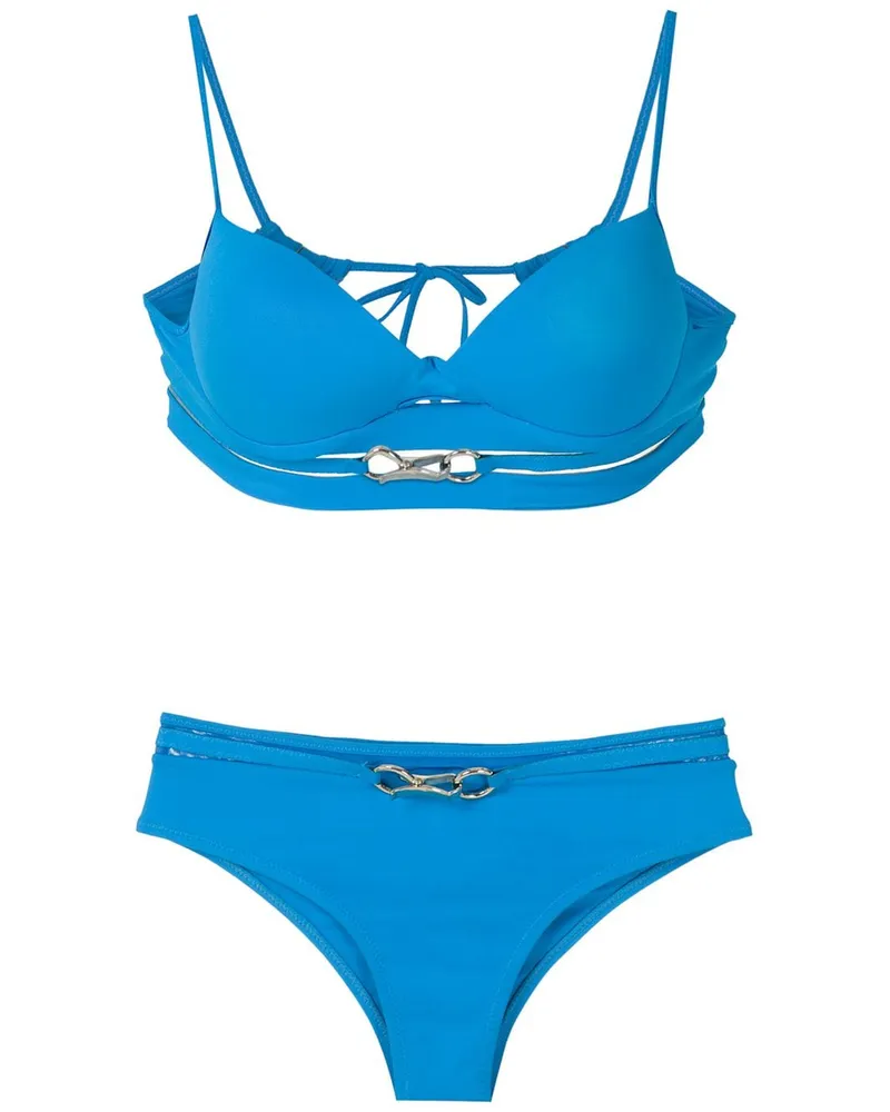 Amir Slama Bikini mit Metallic-Effekt - Blau Blau
