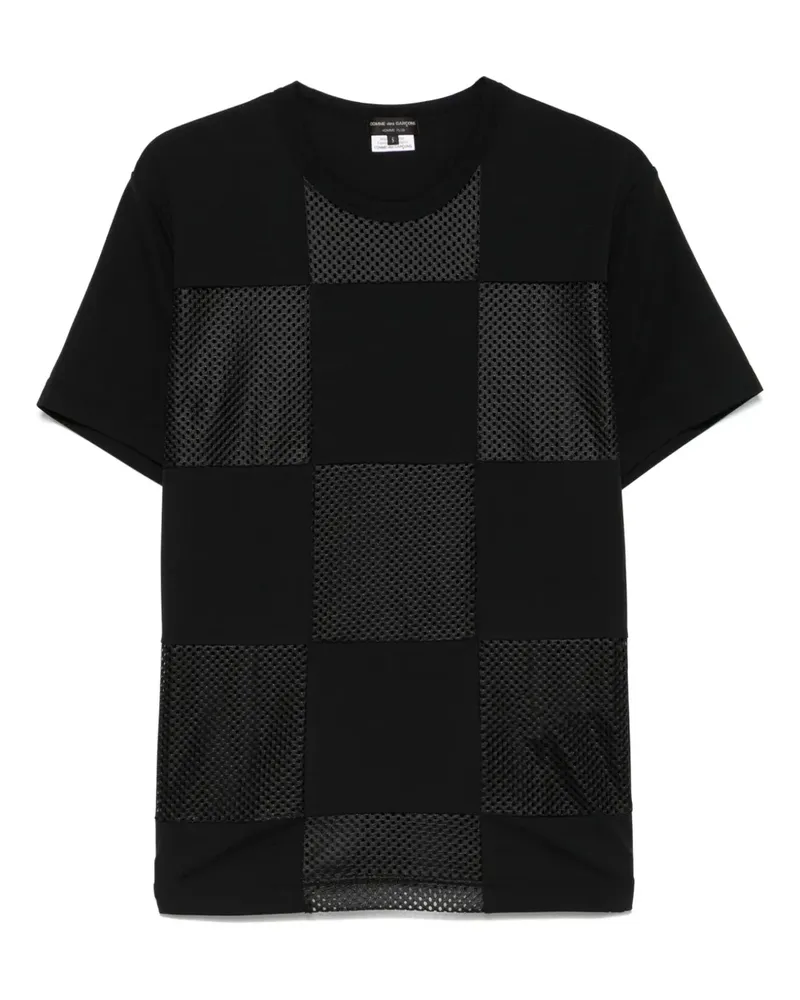Comme des Garçons T-Shirt mit Karomuster - Schwarz Schwarz