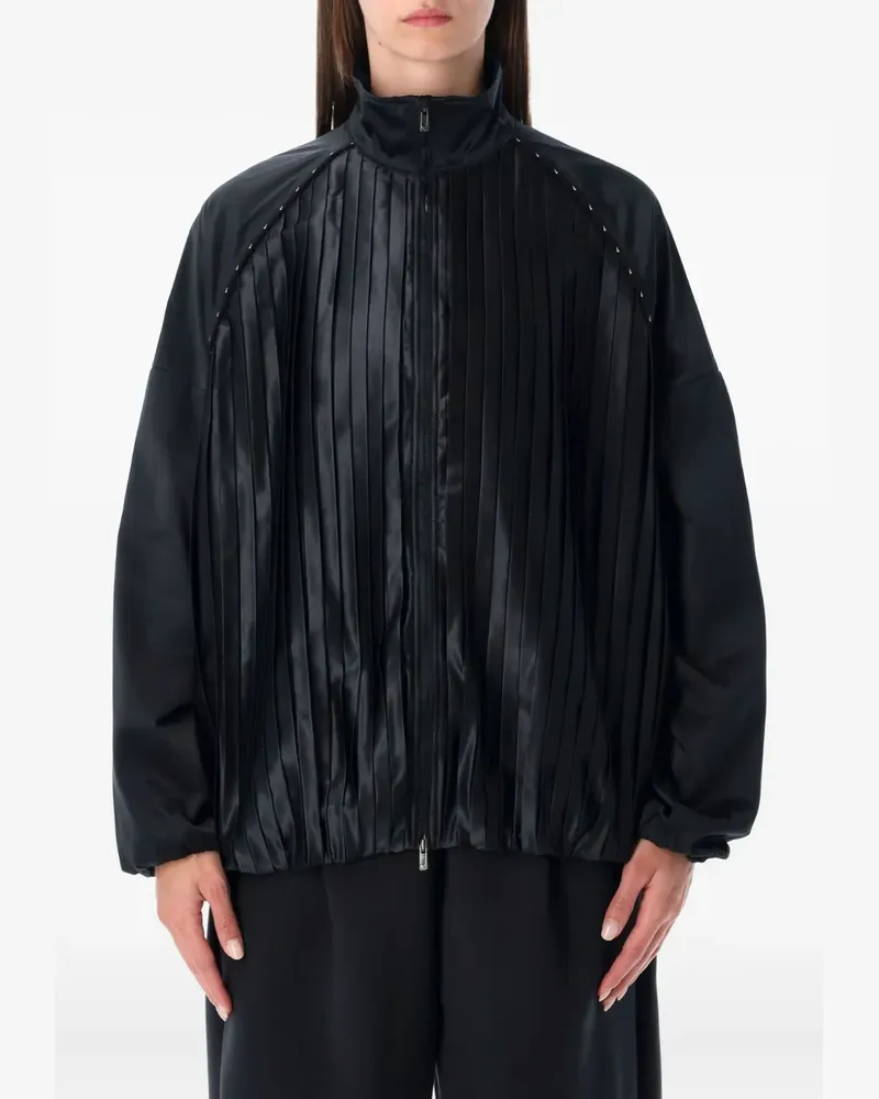 Nike Plissierte Bomberjacke - Schwarz Schwarz