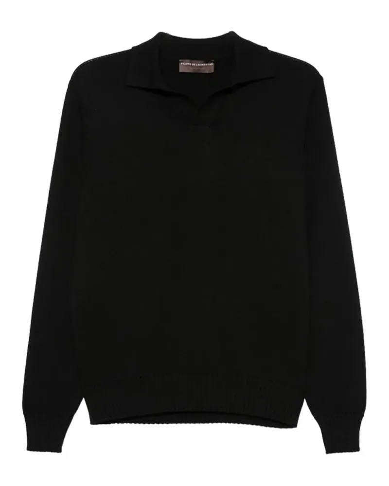 Filippo de Laurentiis Pullover mit Skipperkragen - Schwarz Schwarz
