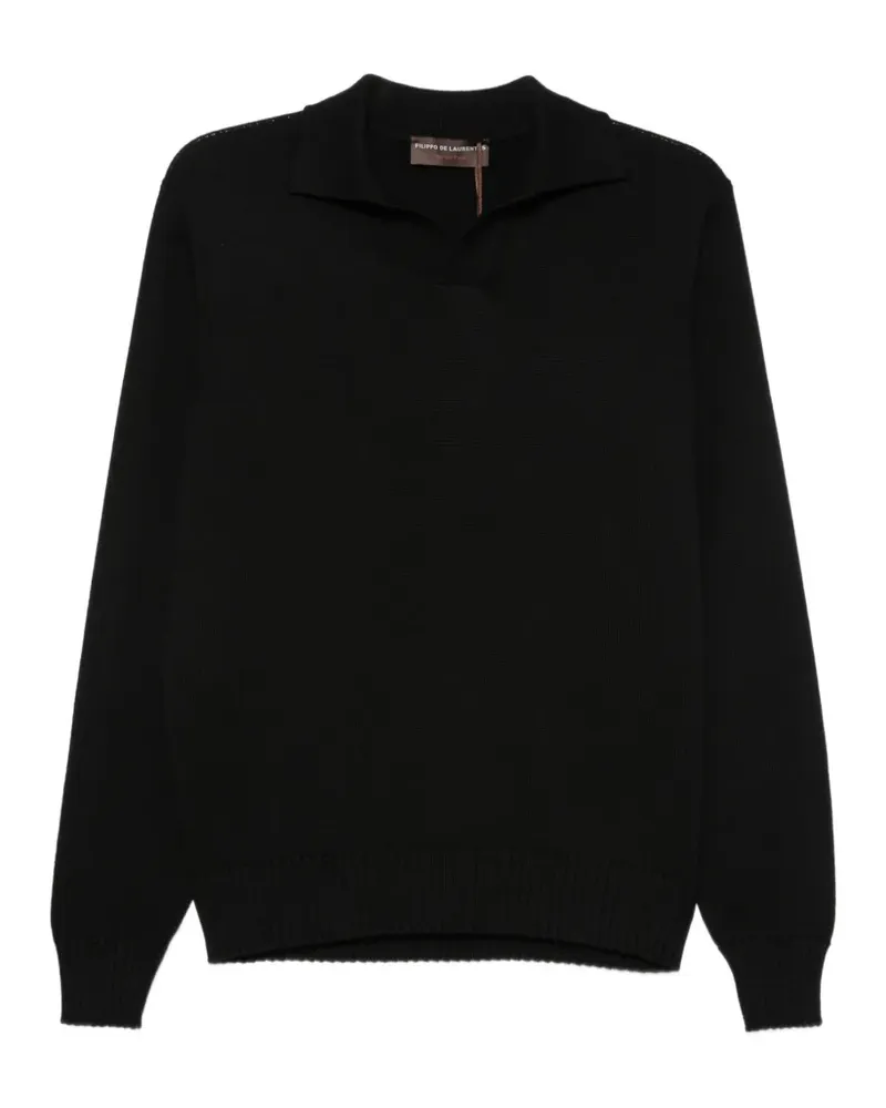 Filippo de Laurentiis Pullover mit Skipperkragen - Schwarz Schwarz