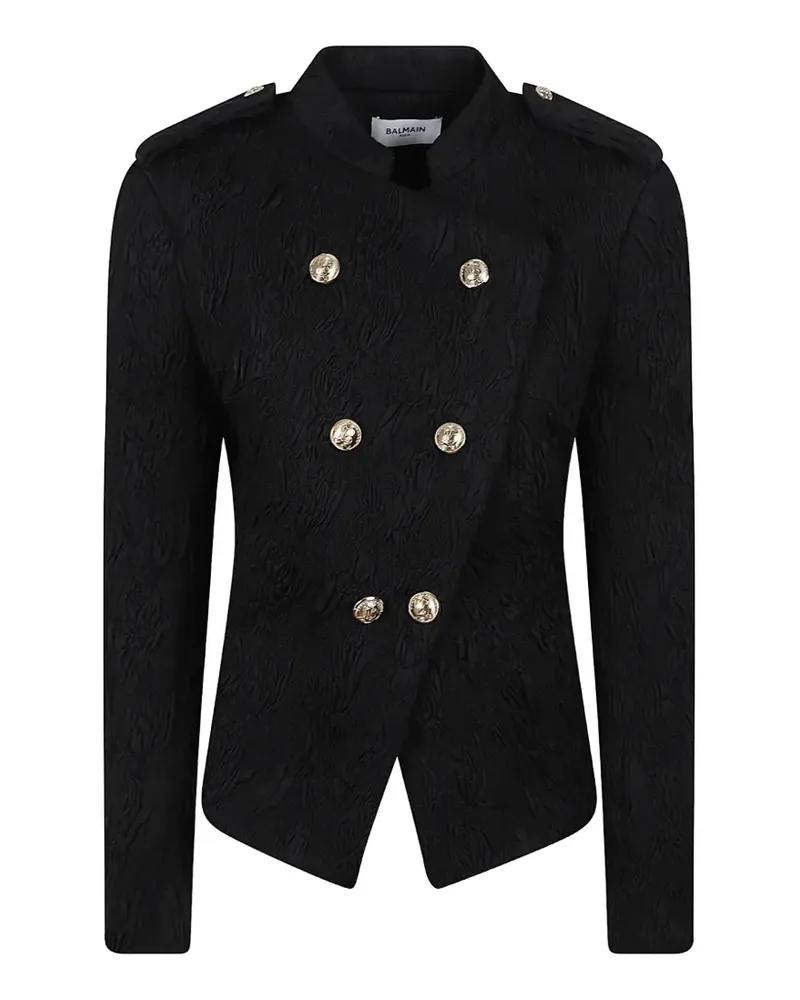 Balmain double-breasted jacquard jacket - Schwarz Schwarz
