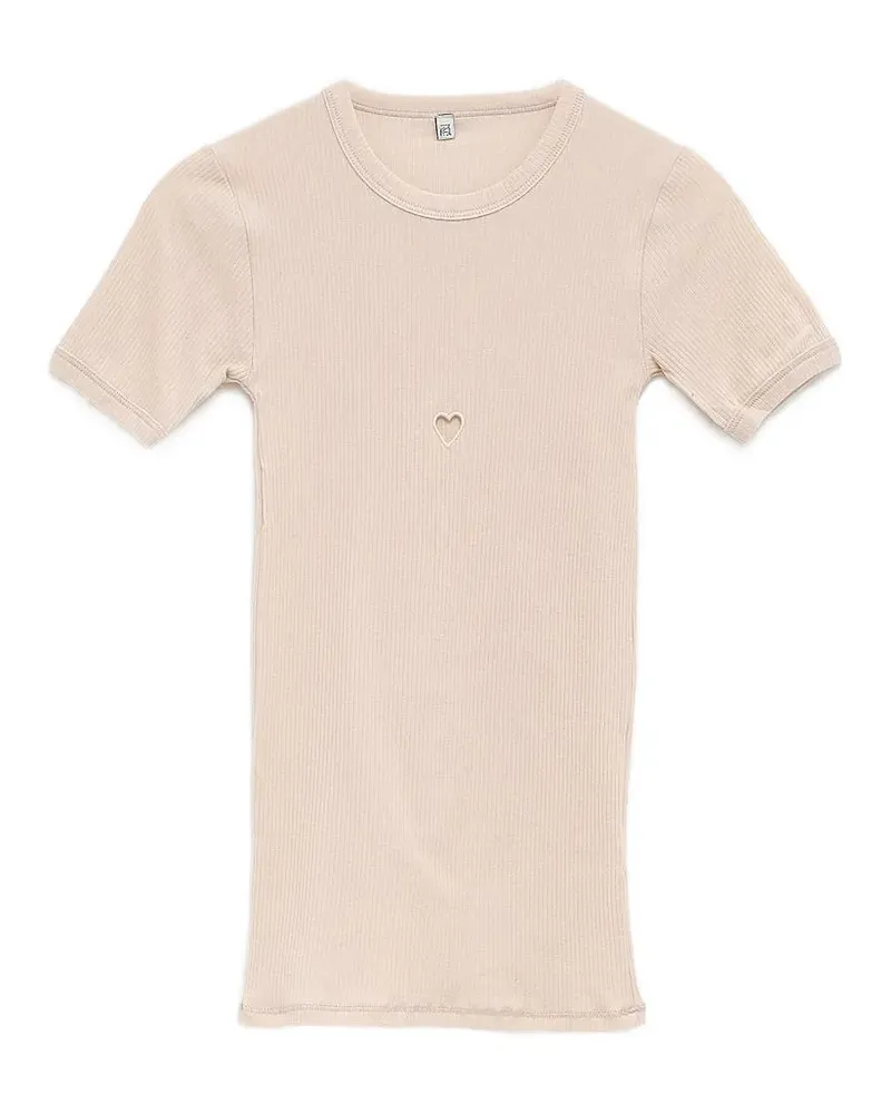 Baserange heart-detail T-shirt - Nude Nude