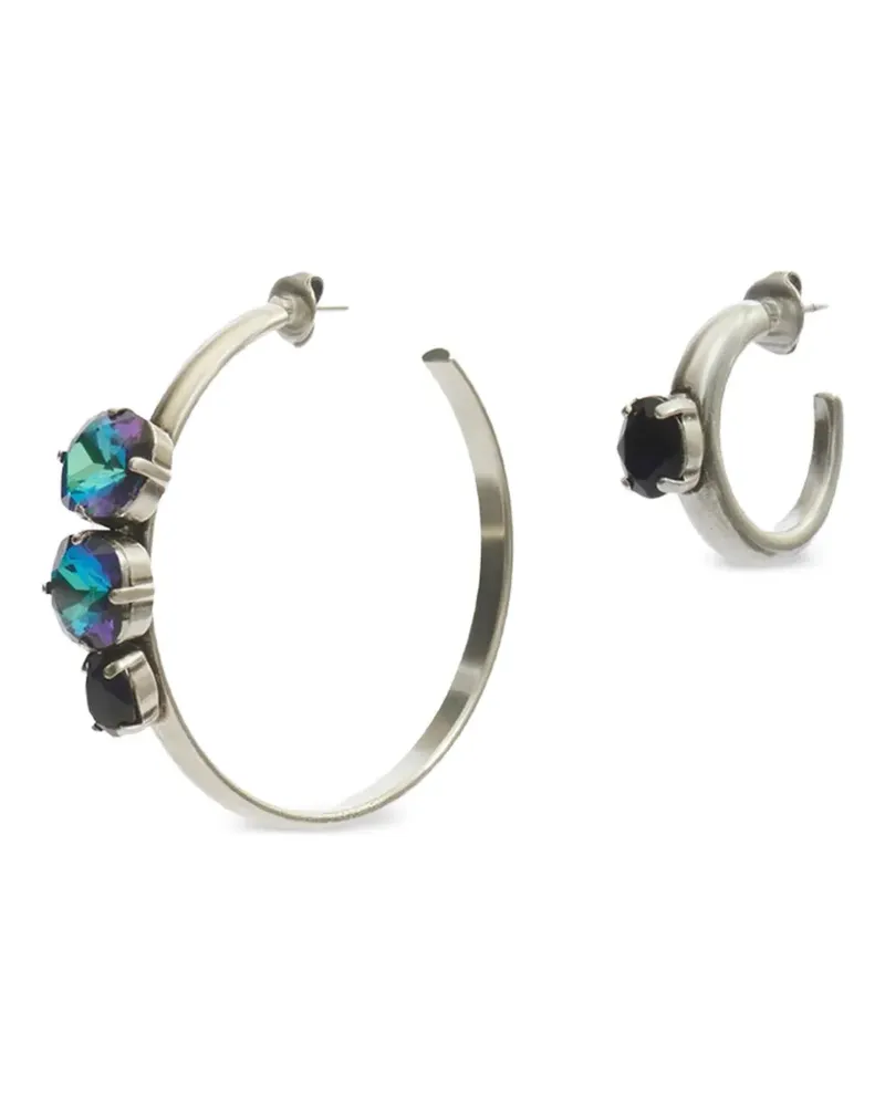 Isabel Marant Asymmetrische Olga Creolen mit Kristallen - Silber Silber