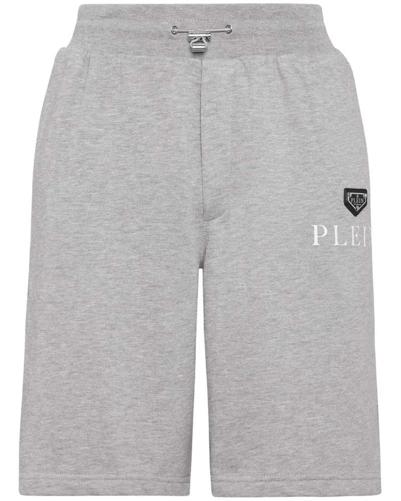 Philipp Plein Shorts mit Logo-Schild - Grau Grau