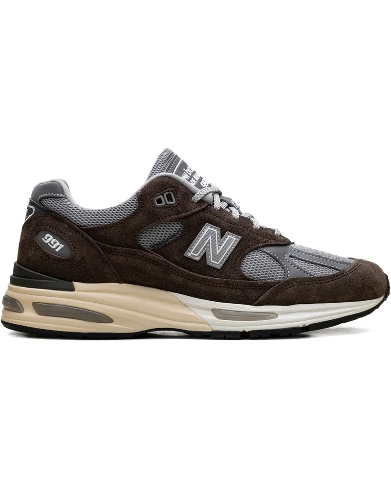New Balance 991v2 logo-patch sneakers - Braun Braun