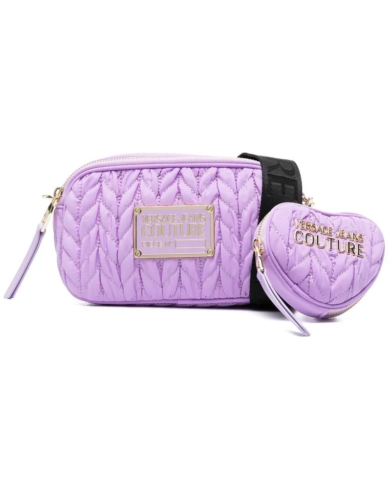 Versace Jeans Umhängetasche mit Logo-Schild - Violett Violett