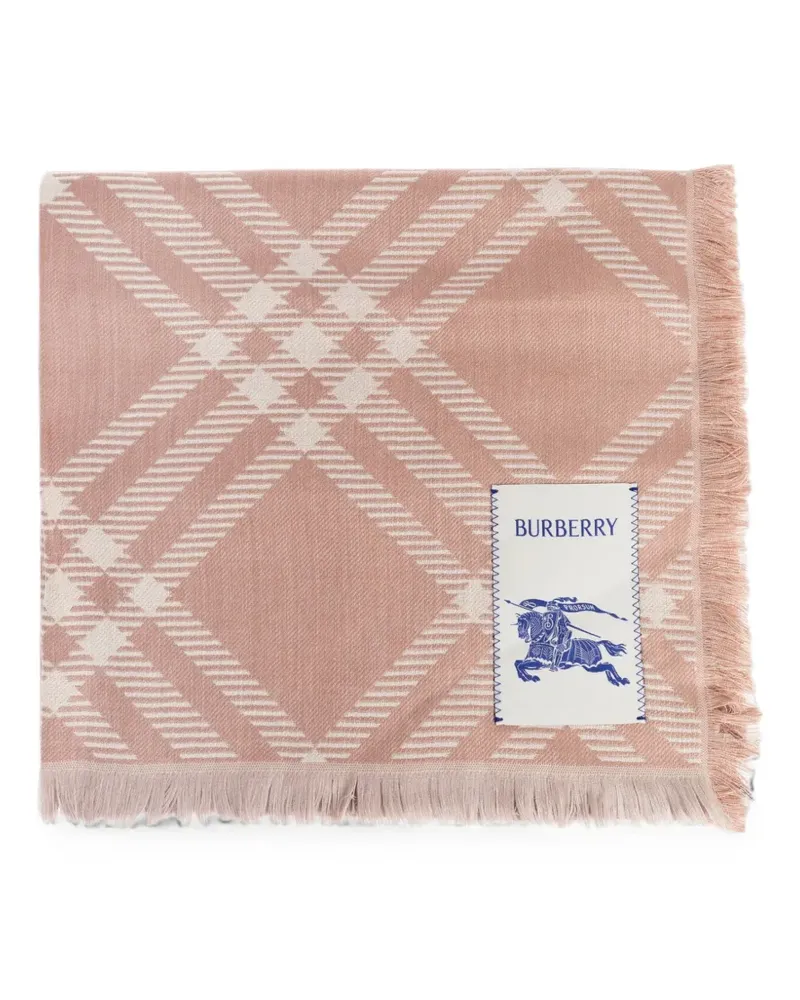 Burberry check frayed scarf - Rosa Rosa