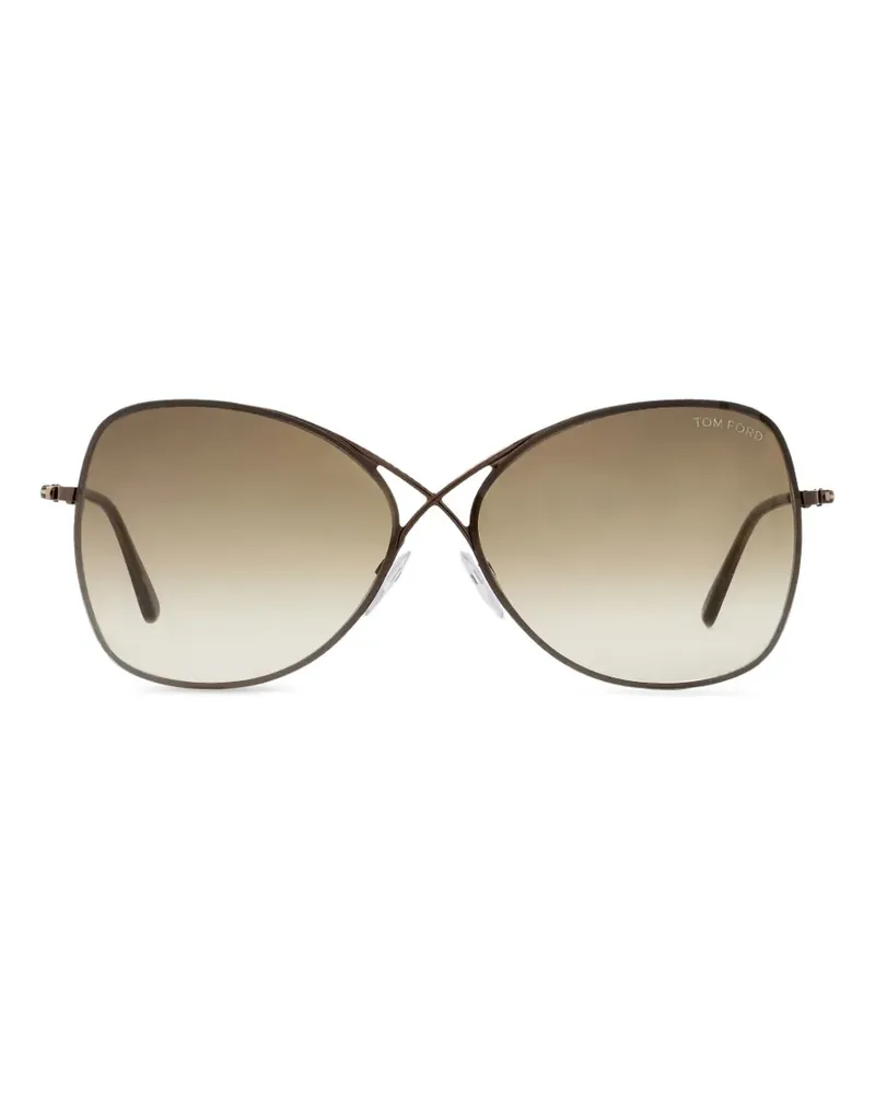 Tom Ford Sonnenbrille mit Butterfly-Gestell - Braun Braun