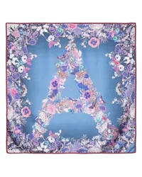 Aspinal of London Seidenschal mit Blumen-Print Blau