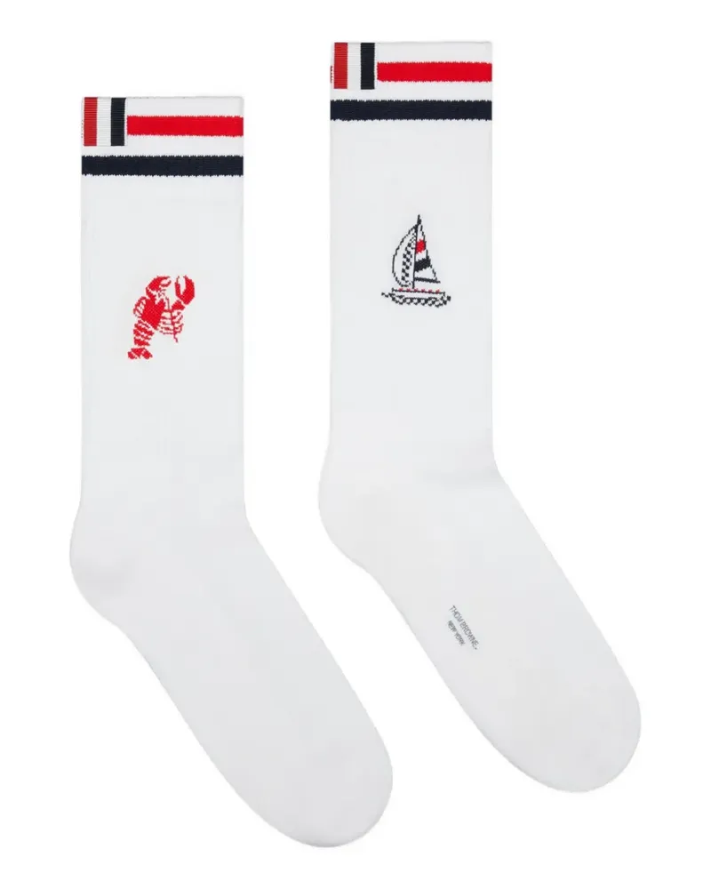 Thom Browne RWB Funmix athletic socks - Weiß Weiß