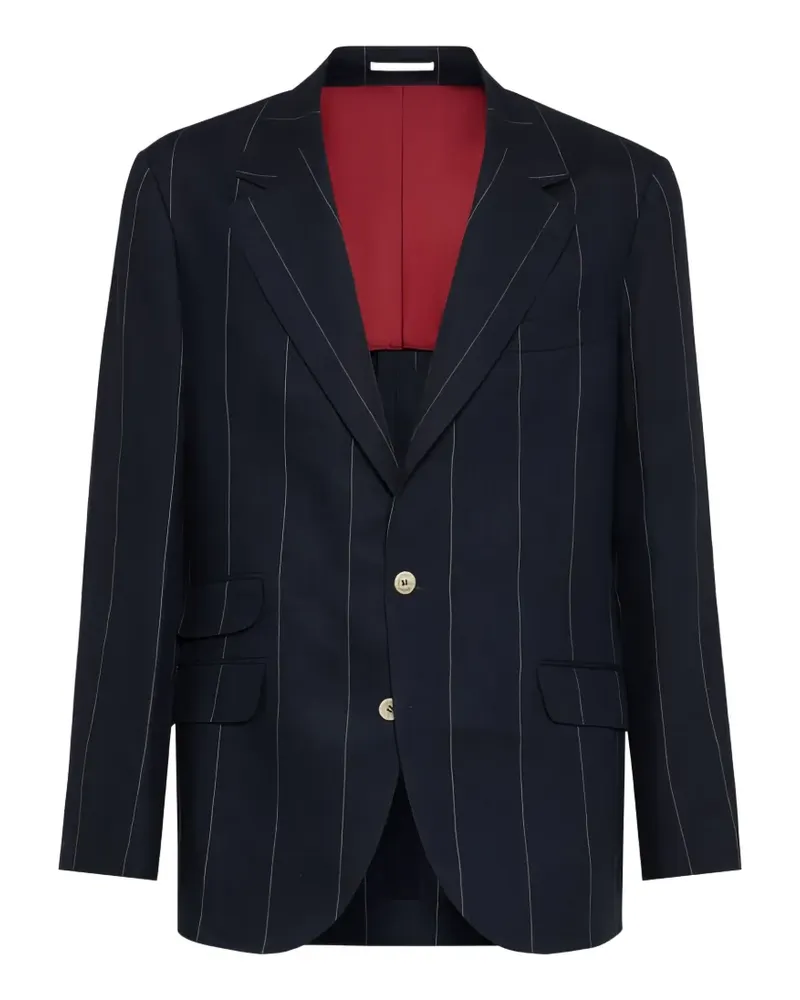 Brunello Cucinelli Sakko mit Nadelstreifen - Blau Blau