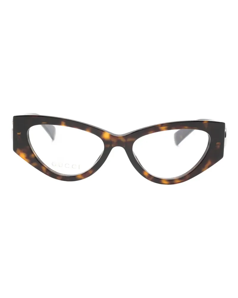 Gucci cat-eye logo glasses - Braun Braun