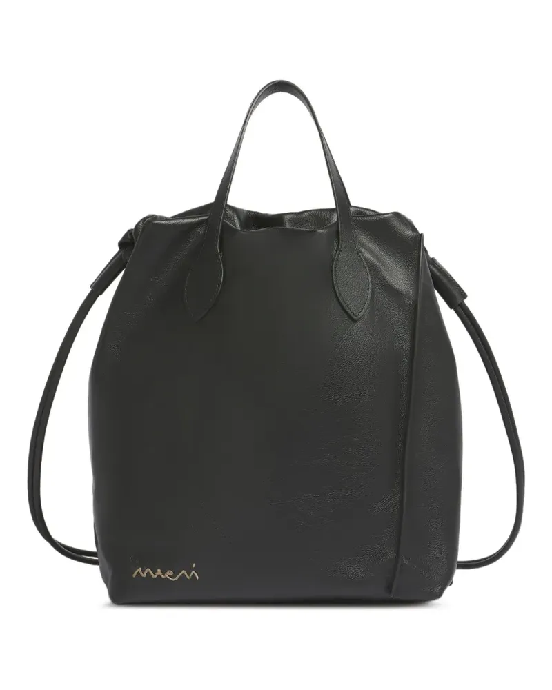 Marni scrunched leather backpack - Schwarz Schwarz