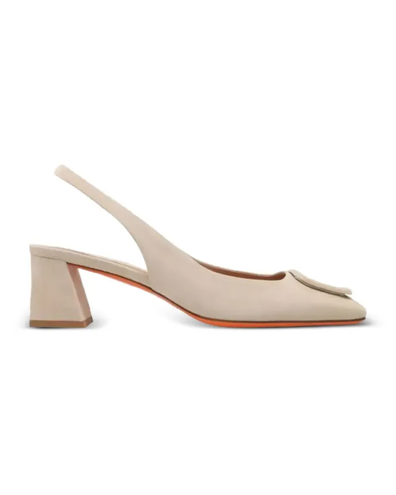 Santoni Carla buckle-detail slingback pumps - Nude Nude