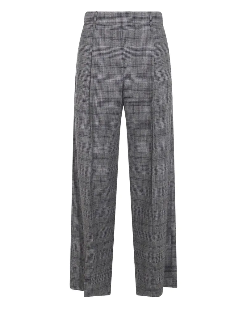 Brunello Cucinelli Hose mit Karomuster - Grau Grau