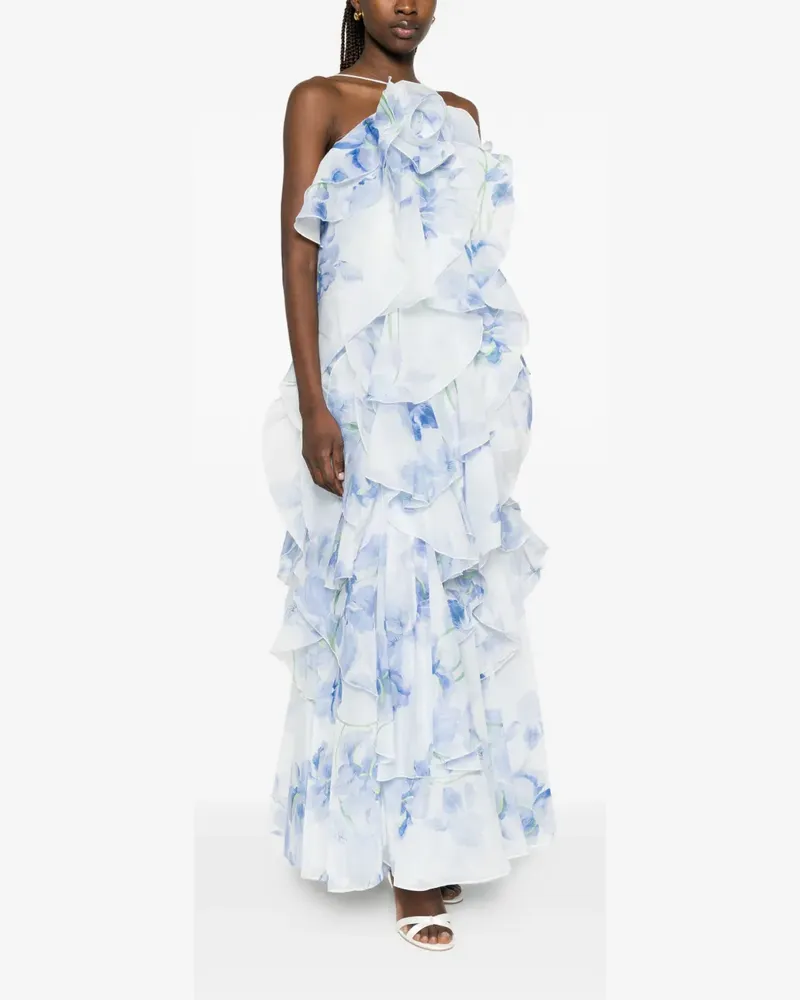 Aje. Pandorea layered floral maxi dress - Blau Blau