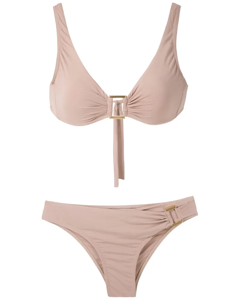 Amir Slama Bikini mit Metallic-Effekt - Nude Nude