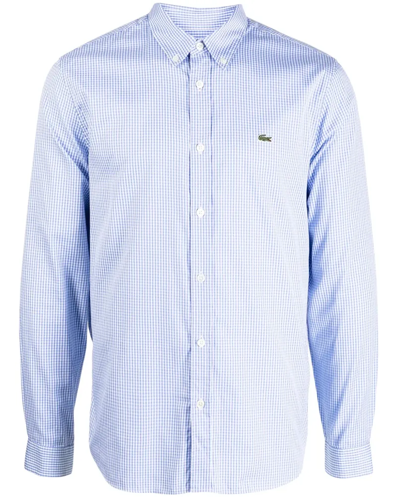 Lacoste Kariertes Hemd mit Logo-Patch - Blau Blau