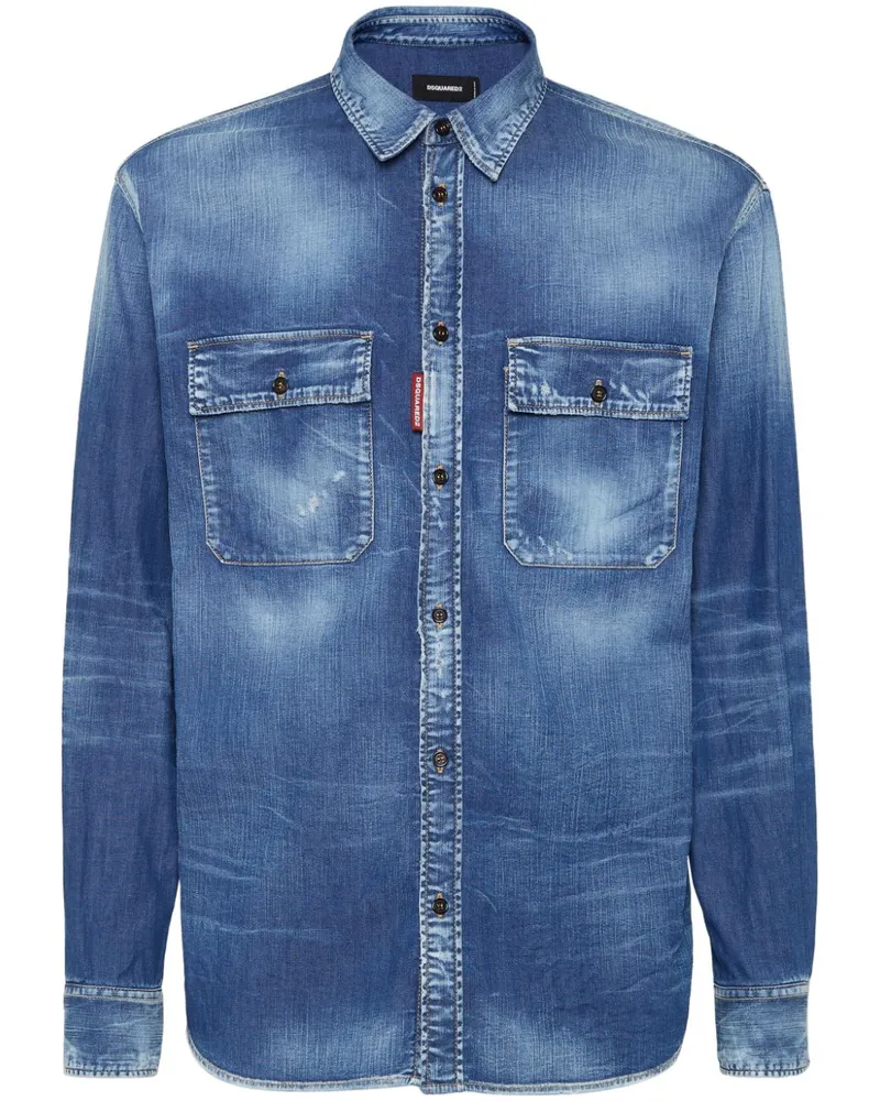 Dsquared2 Jeanshemd mit dunkler Waschung - Blau Blau