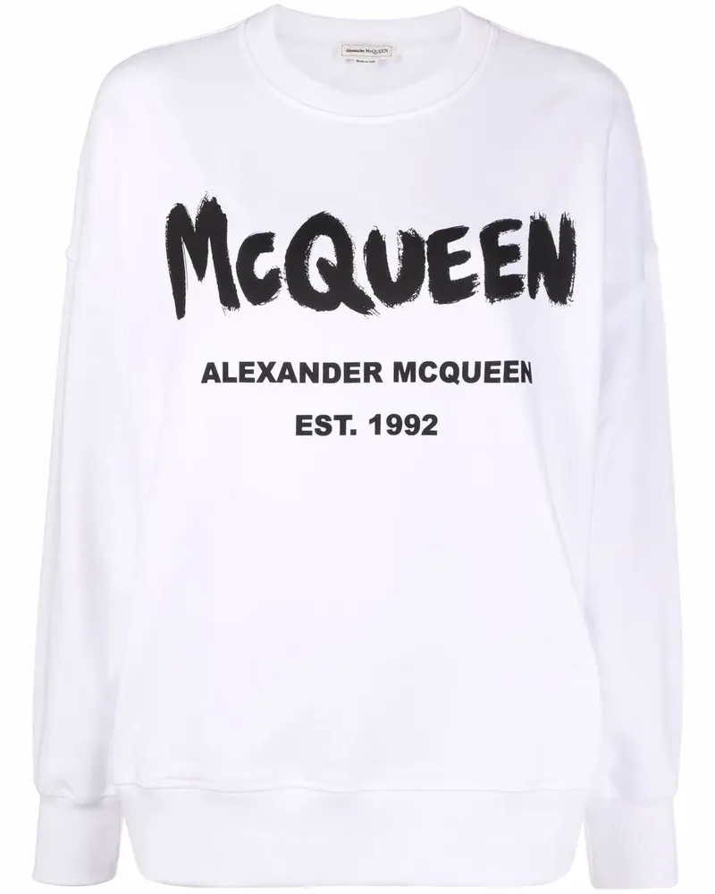 Alexander McQueen Sweatshirt mit Rundhalsausschnitt - Weiß Weiß