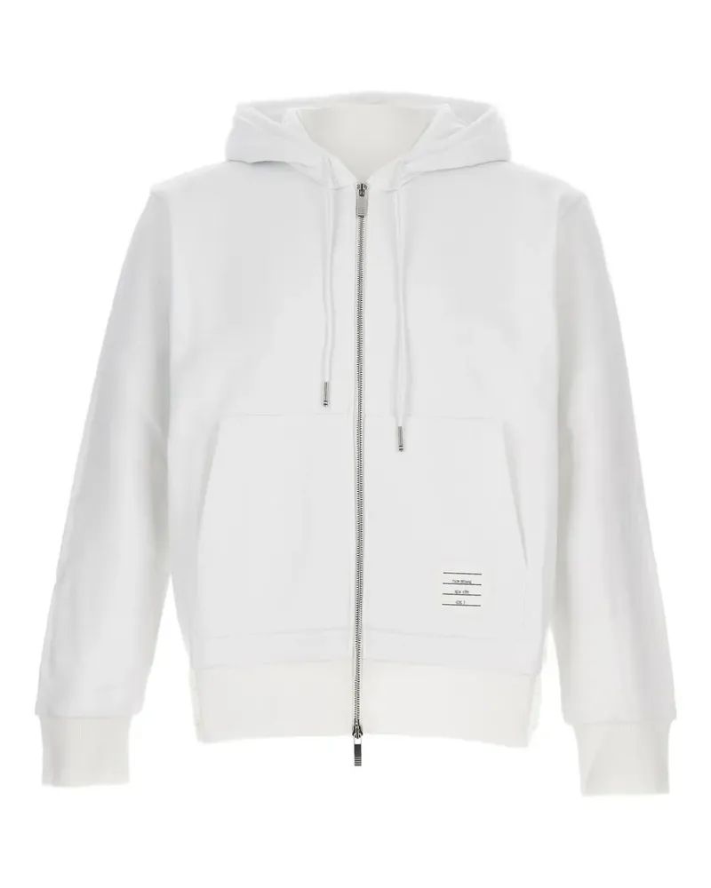 Thom Browne Kapuzenjacke mit Streifendetail - Weiß Weiß