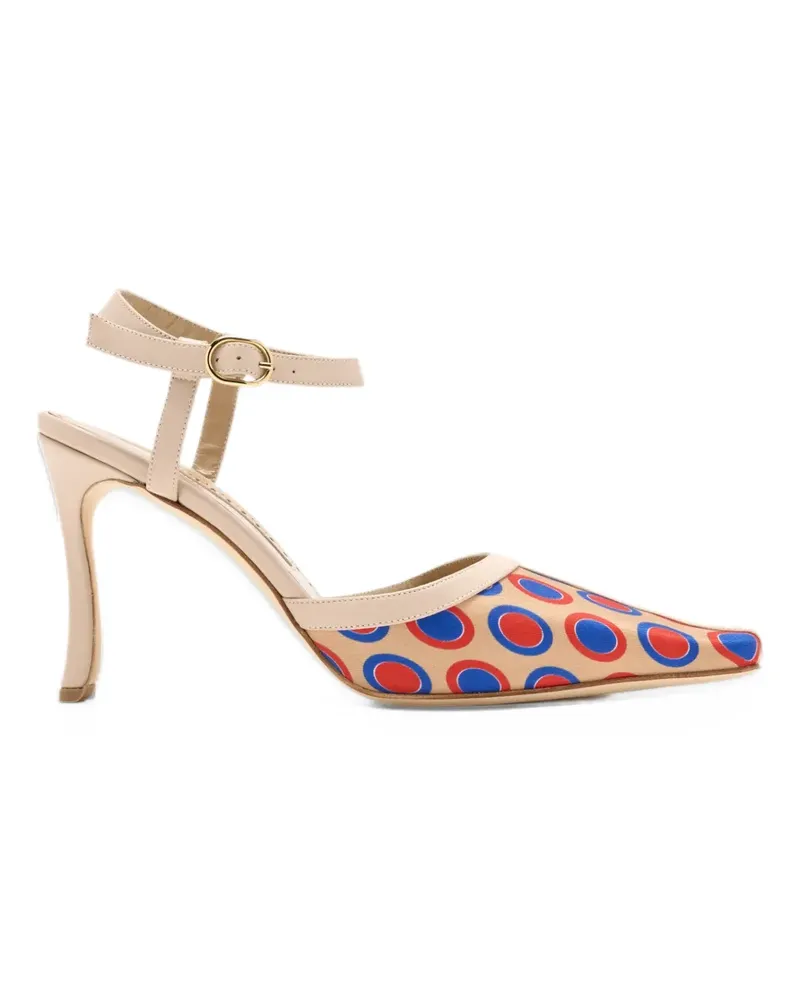 Manolo Blahnik Morfia Pumps aus Seidensatin - Nude Nude