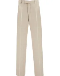 Ferragamo Straight-Leg-Hose aus Leinen Nude