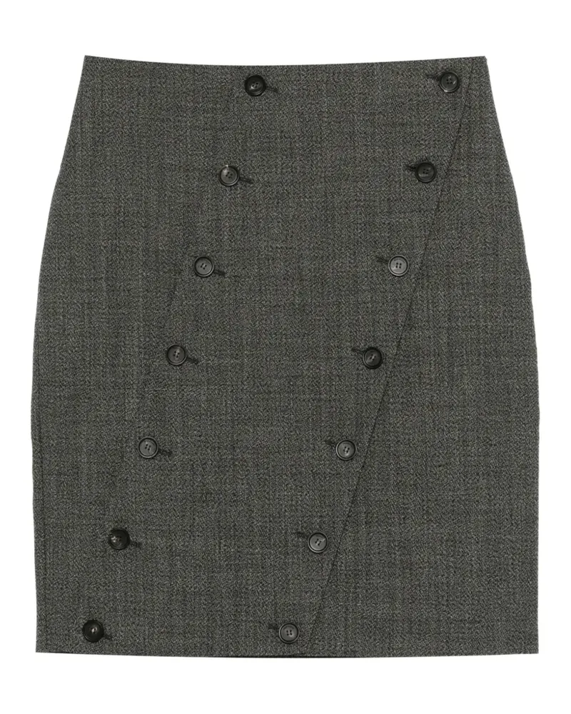 Ferragamo Gerader Rock mit Knopfdetail - Grau Grau