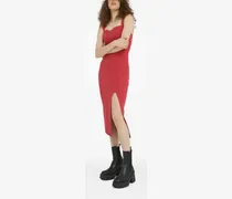 Midikleid mit seitlichem Schlitz - Rot