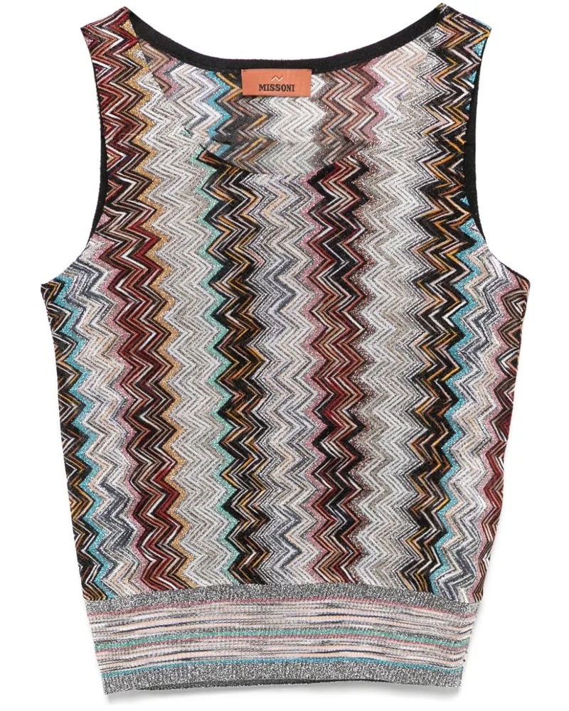 Missoni Lamé-Oberteil mit Zickzackmotiv - Blau Blau