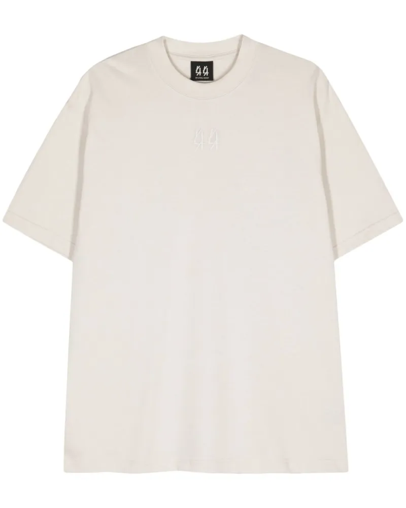 44 LABEL GROUP T-Shirt mit Logo-Stickerei - Nude Nude