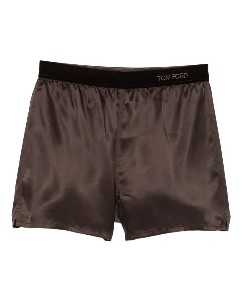 Tom Ford Pyjama-Shorts aus Seidensatin - Braun Braun