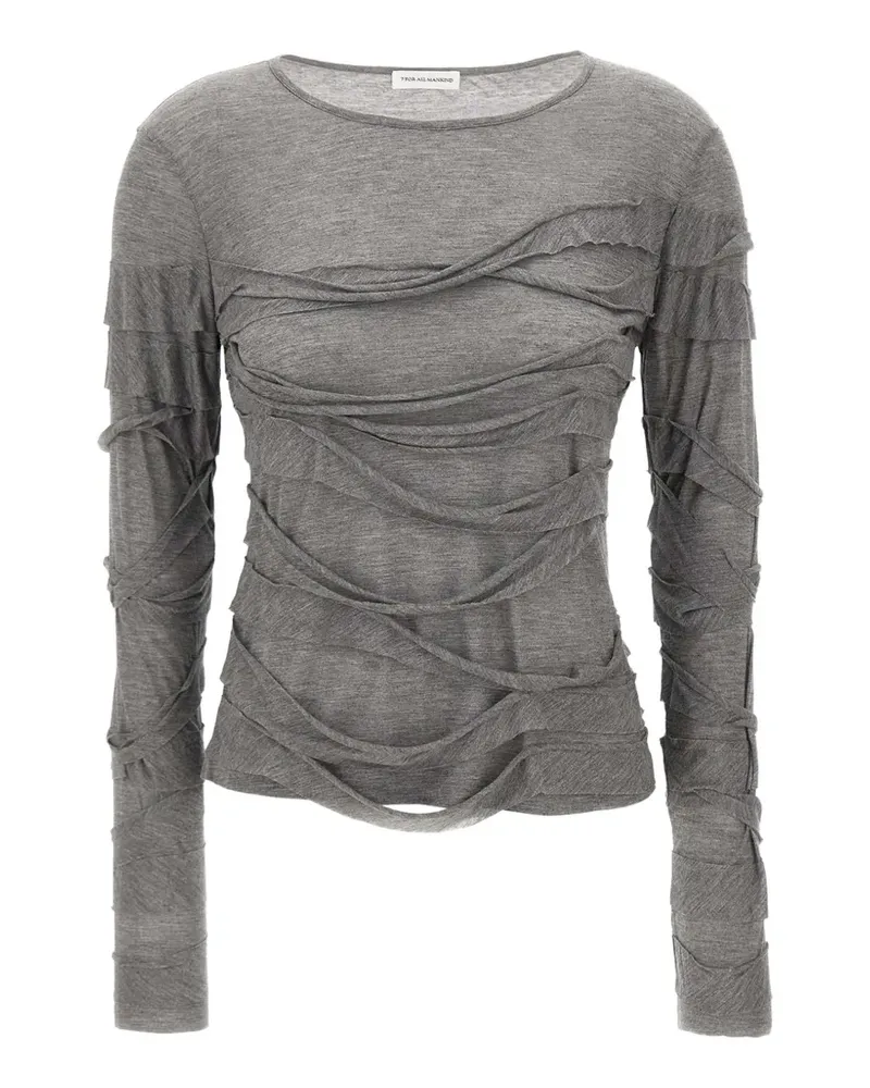 7 for all mankind T-Shirt mit Rüschen - Grau Grau