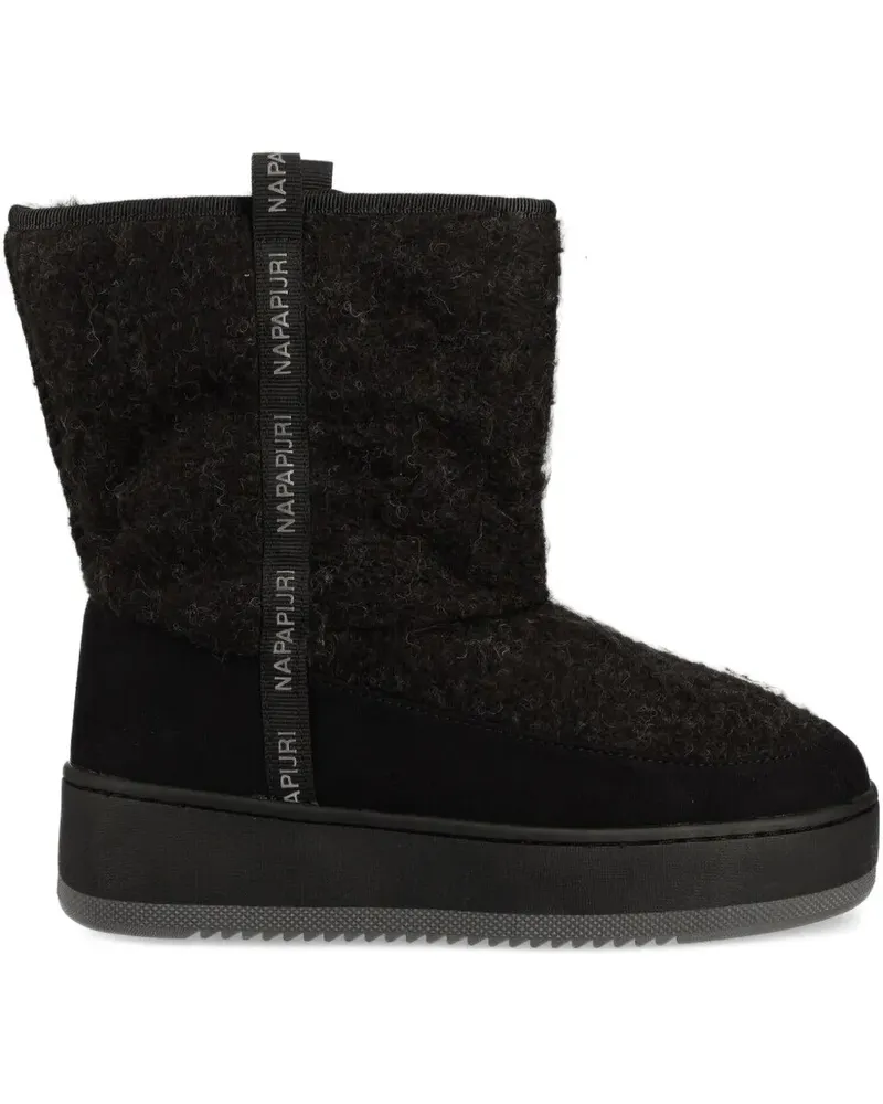Napapijri Stiefeletten mit Fellbesatz - Schwarz Schwarz