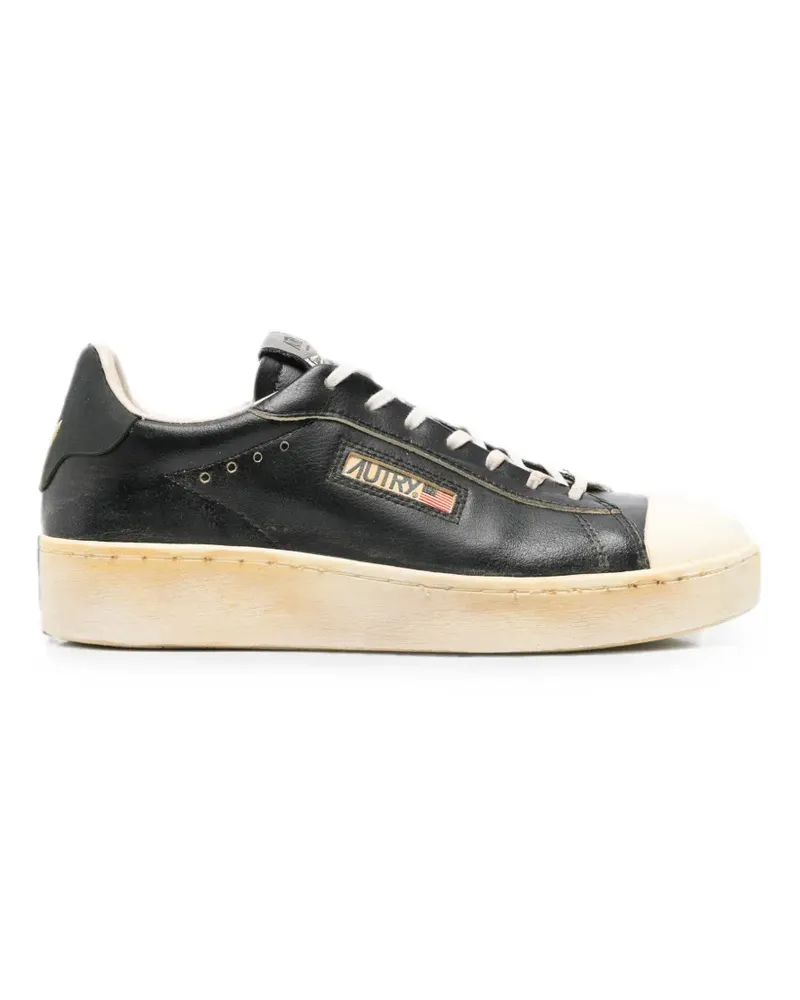 AUTRY Dallas Vintage rose-embroidered leather sneakers - Schwarz Schwarz
