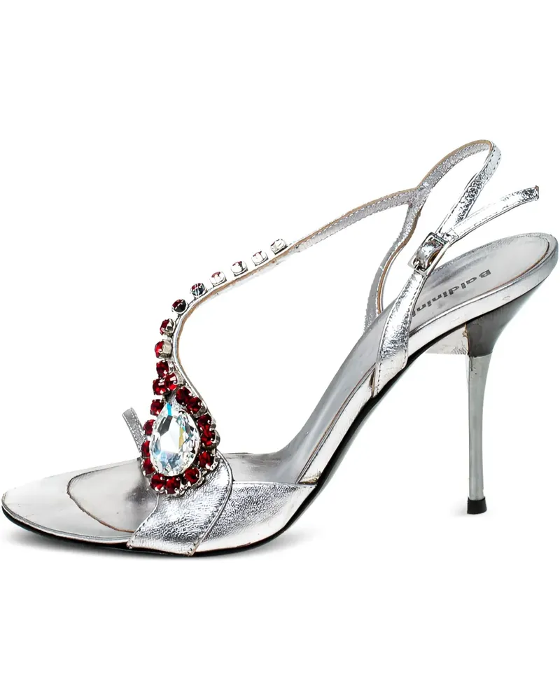 Baldinini Verzierte Slingback-Sandalen 95mm - Silber Silber