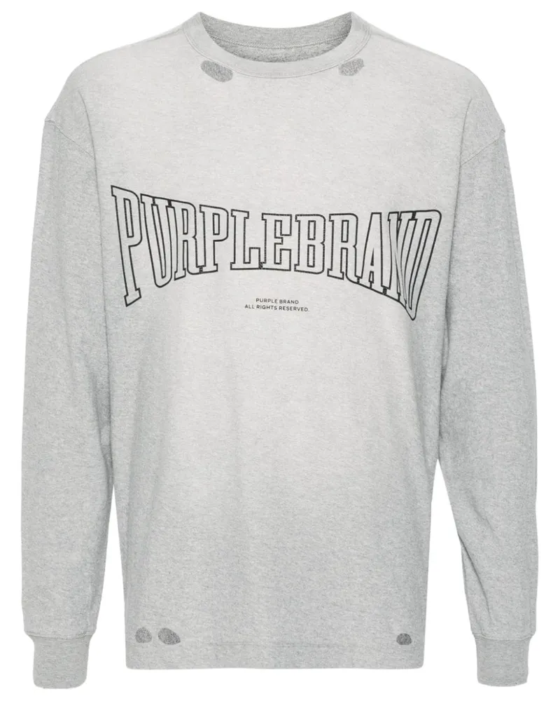 PURPLE BRAND Sweatshirt im Distressed-Look Grau