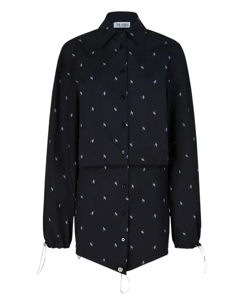 ATTICO drawstring shirt mini dress - Blau Blau