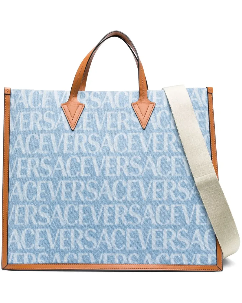 Versace Allover denim tote bag - Blau Blau