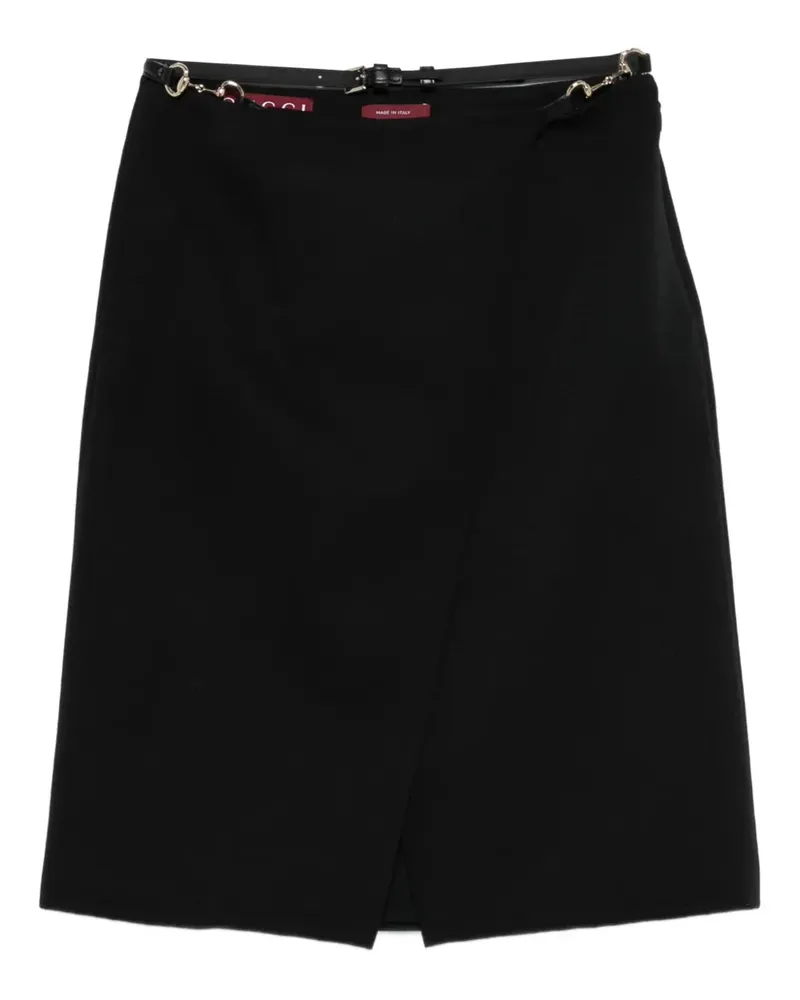 Gucci Horsebit-detail midi skirt - Schwarz Schwarz